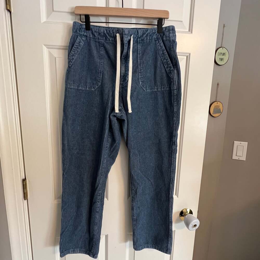 J. Crew High-Rise Tie-Waist Camp Pant in Indigo-Dyed Corduroy‎